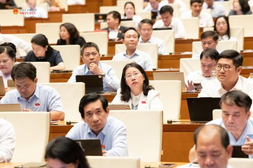 Quốc hội thảo luận tại hội trường về dự án Luật sửa đổi, bổ sung Điều 6 và Phụ lục IV về Danh mục ngành, nghề đầu tư kinh doanh có điều kiện của Luật Đầu tư, chiều 5/8. Ảnh: Lâm Hiển