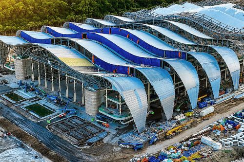Hệ mái uốn lượn lấy cảm hứng từ sóng biển. Ảnh: N.Hà