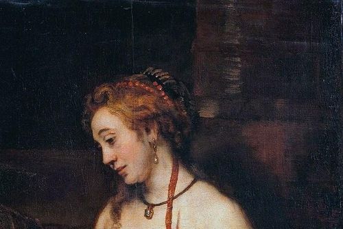  Trích đoạn bức tranh Bathsheba cùng với lá thư của Vua David được thực hiện vào năm 1654 bởi danh họa vĩ đại người Hà Lan Rembrandt. Ảnh: wikimedia. 