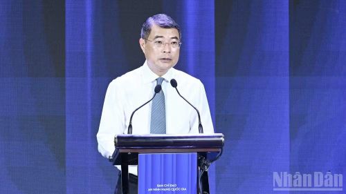 Thủ tướng Chính phủ Lê Minh Hưng phát biểu ý kiến tại Lễ Mít-tinh hưởng ứng Ngày An ninh mạng Việt Nam. (Ảnh: TRẦN HẢI)
