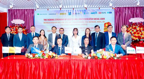 Lễ ký kết khoản vay xã hội hợp vốn quốc tế 721 triệu USD của HDBank vào cuối tháng 7. ẢNH: MINH HUY