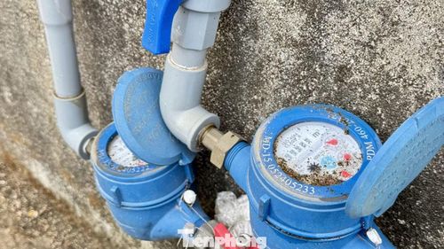 Lượng nước ghi nhận trên đồng hồ chỉ ở mức vài chục mét khối sau thời gian công trình vận hành chạy thử.