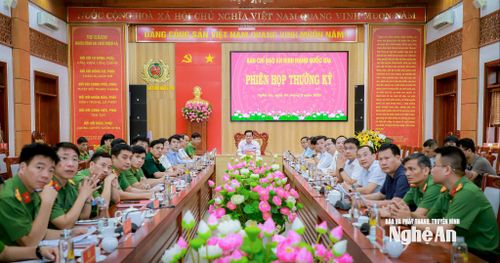 Quang cảnh phiên họp tại điểm cầu tỉnh Nghệ An. Ảnh: Thành Duy