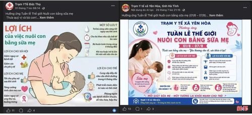  Nhiều cơ sở y tế trên địa bàn tỉnh thực hiện truyền thông về Tuần lễ Thế giới nuôi con bằng sữa mẹ năm 2026 trên mạng xã hội. Ảnh chụp màn hình. 