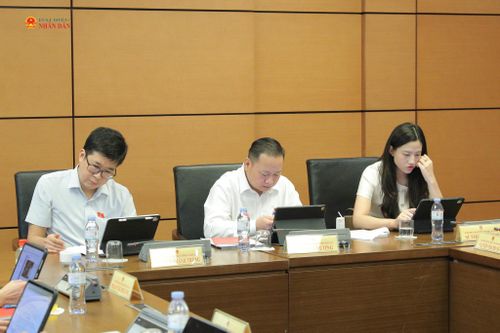 ĐBQH tỉnh Lào Cai tham dự phiên thảo luận tổ. Ảnh: Hồ Long