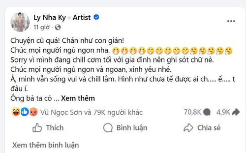 Bài đăng mới nhất trên trang cá nhân của Lý Nhã Kỳ. Ảnh chụp màn hình.