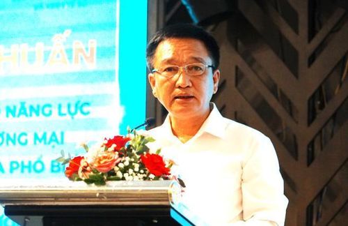 Phó Giám đốc Sở Công Thương TP Đà Nẵng Huỳnh Xuân Sơn phát biểu khai mạc Hội nghị tập huấn.