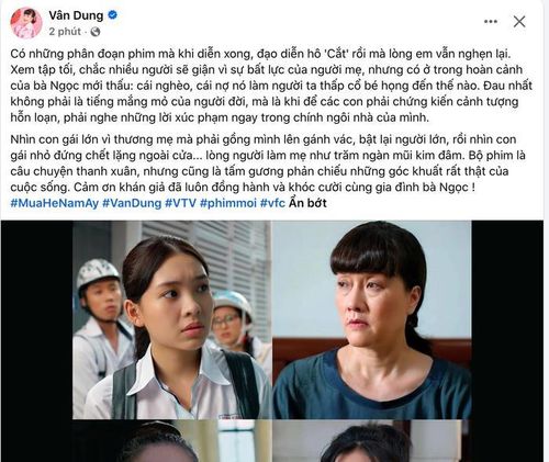 Chia sẻ mới nhất của Vân Dung. Ảnh: Chụp màn hình FBNV