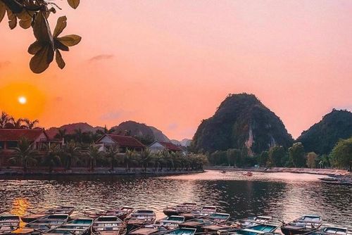 Cảnh hoàng hôn đẹp như tranh vẽ ở Ninh Bình. Ảnh: Sưu tầm Internet