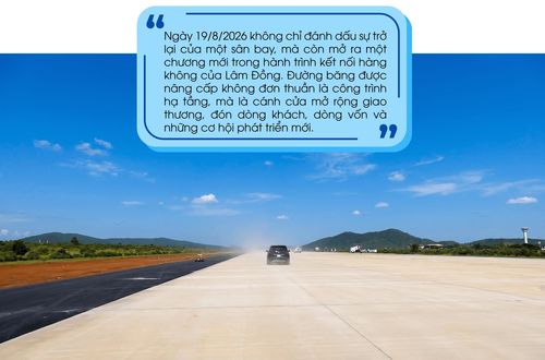Khu vực đường cất, hạ cánh, sân đỗ tàu bay Cảng hàng không quốc tế Liên Khương. Ảnh: Diễm Thương