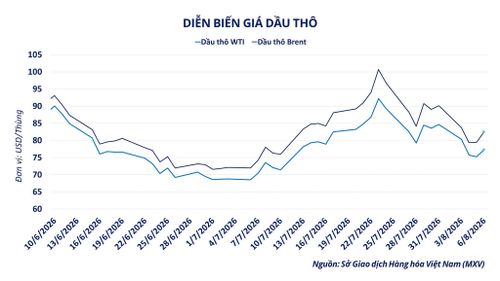 Diễn biến giá dầu thô. Nguồn: MXV