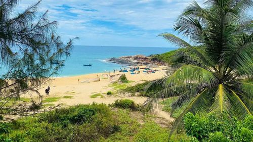 Men theo con đường trong làng Gò Cỏ hướng ra biển, du khách sẽ bắt gặp những khối đá lớn nhỏ nằm nối tiếp nhau dọc bờ biển. Ảnh: Làng Gò Cỏ.