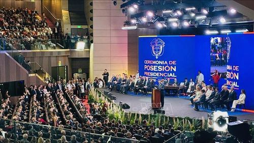 Quang cảnh Lễ nhậm chức tân Tổng thống Colombia Abelardo de la Espriella. Ảnh: TTXVN phát