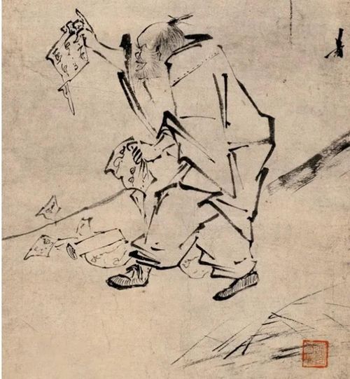 Lục Tổ Huệ Năng xé kinh, tranh thời nhà Tống (Trung Quốc). (Bảo tàng Tưởng niệm Mitsu, Nhật Bản / Wikimedia Commons).