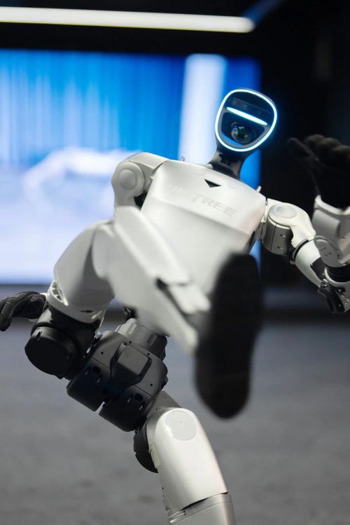  Một buổi trình diễn robot tại Unitree ở Hàng Châu, Trung Quốc, năm 2025. Robot của công ty này có thể thực hiện các động tác võ thuật Kung fu. Ảnh: NYT. 
