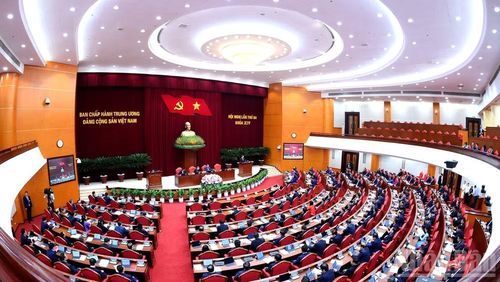 Hội nghị lần thứ 3 Ban Chấp hành Trung ương Đảng Cộng sản Việt Nam khóa XIV. (Ảnh: ĐĂNG KHOA)