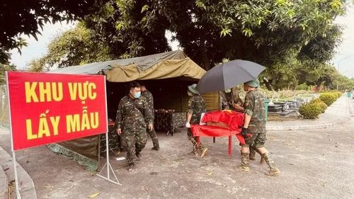 Khu vực lấy mẫu hài cốt. (Ảnh: Ngọc Thanh)