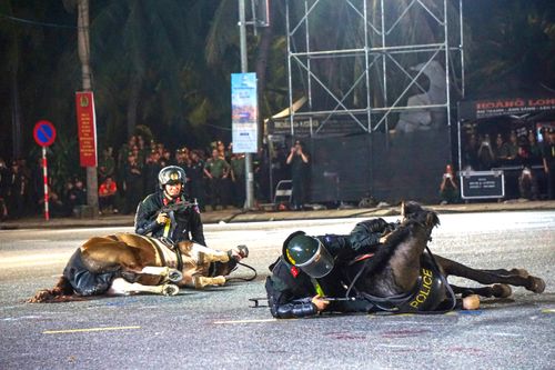  Đoàn Cảnh sát cơ động kỵ binh biểu diễn kỹ thuật điều khiển ngựa nghiệp vụ 