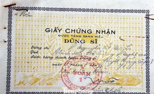 Người lính Nguyễn Tất Triển từng được phong tặng danh hiệu Dũng sĩ diệt Mỹ.