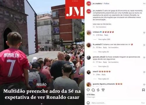 Ronaldo thả mặt cười dưới bản tin về tình huống hy hữu ở Funchal.