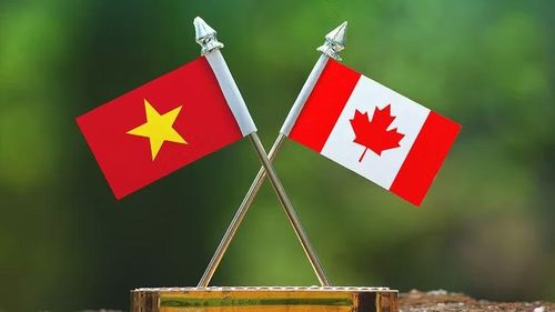 Quốc kỳ Việt Nam và Quốc kỳ Canada.