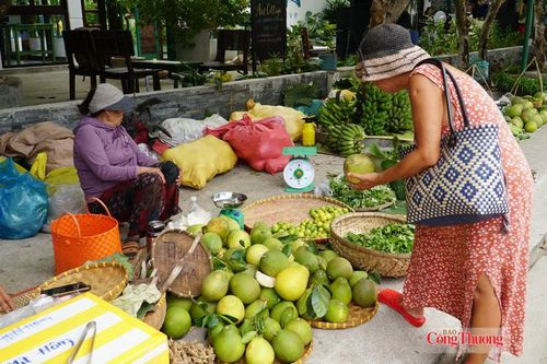 Các quầy hàng nông đặc sản thu hút nhiều du khách trong nước đến tham quan, mua sắm
