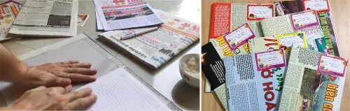 Những cuốn vở bọc báo cũ ngày xưa. Ảnh minh họa.