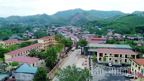 Một góc trung tâm xã Xuân Đài khang trang nhìn từ trên cao.