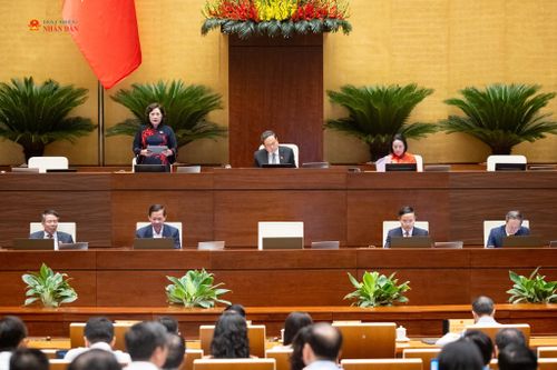 Phó Chủ tịch Quốc hội Nguyễn Thị Hồng điều hành phiên họp. Ảnh: Phạm Thắng