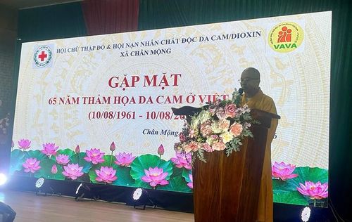 Đại đức Thích Quảng Thành, Trụ trì chùa Bình Sơn phát biểu
