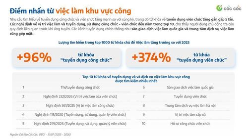 Dữ liệu ghi nhân sự gia tăng tìm kiếm việc làm từ khu vực công.