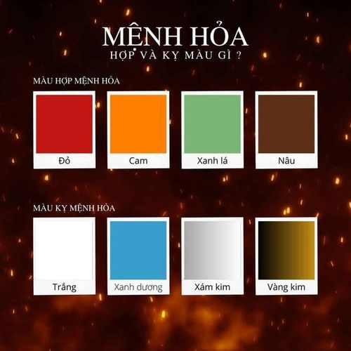 àu đỏ, màu cam, màu tím vẫn là những lựa chọn không thể thiếu cho người mệnh Hỏa để kích hoạt năng lượng, sự may mắn trong cuộc sống.