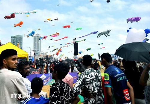 Những cánh diều rực rỡ tại Lễ hội Diều quốc tế Colombo, Sri Lanka. (Ảnh: THX/TTXVN phát)