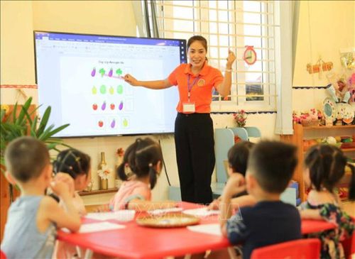 Một giờ học của trẻ mầm non. Ảnh tư liệu: Thanh Tùng/TTXVN