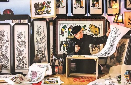 Làng tranh Đông Hồ. Ảnh: Sưu tầm