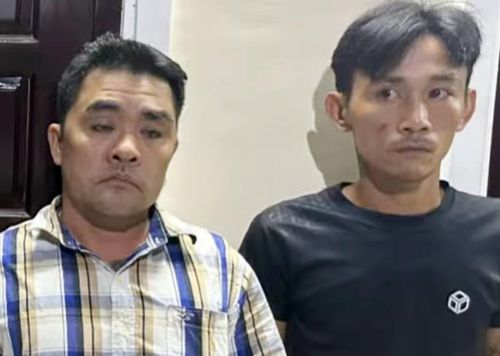 Nguyễn Tấn Lợi và Nguyễn Hoàng Mỹ tại cơ quan công an. Ảnh: Công an Tp.Cần Thơ