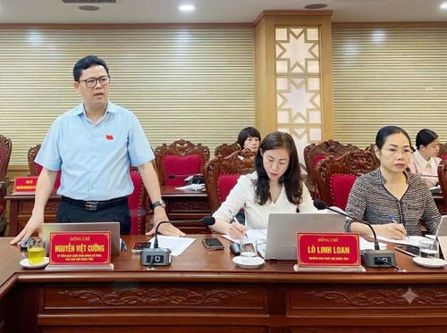 Ông Nguyễn Việt Cường, Phó Chủ tịch HĐND tỉnh Sơn La phát biểu tại Hội nghị. Ảnh SNews