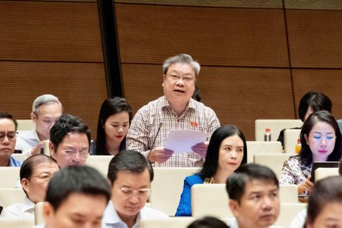 Đại biểu Bùi Văn Dũng (Đoàn ĐBQH tỉnh Thanh Hoá) phát biểu tại phiên thảo luận.