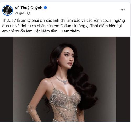 Bài đăng của Vũ Thúy Quỳnh. Ảnh chụp màn hình.