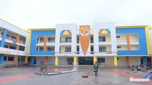 Trường Mầm non Phú Thịnh đang tập trung triển khai thi công để kịp khai giảng năm học mới 2026 - 2027. Ảnh: Lại Tấn