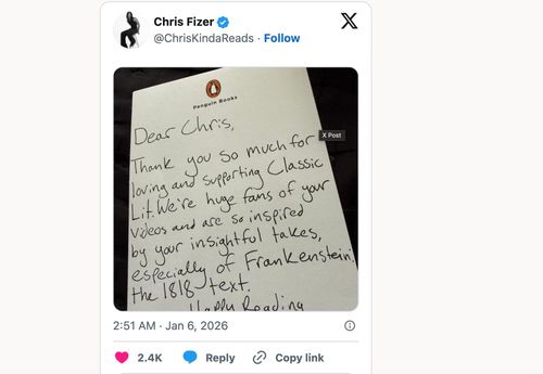  Thông điệp Penguin Books gửi Chris. Ảnh: Deseret. 