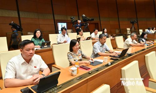 Đoàn ĐBQH tỉnh Nghệ An dự Kỳ họp không thường lệ thứ nhất, Quốc hội khóa XVI. Ảnh: Viết Chung