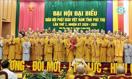 Ban Trị sự Giáo hội Phật giáo Việt Nam tỉnh Phú Thọ nhiệm kỳ 2026 - 2031 ra mắt tại Đại hội.