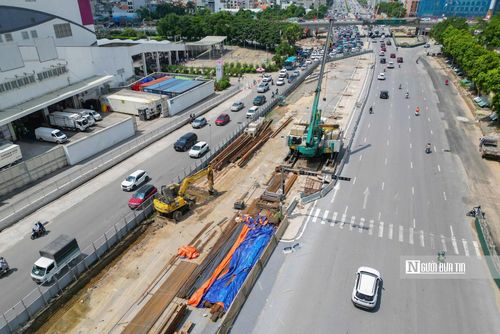 Sau khoảng 9 tháng thi công, diện mạo công trường đã có nhiều thay đổi so với thời điểm khởi công.