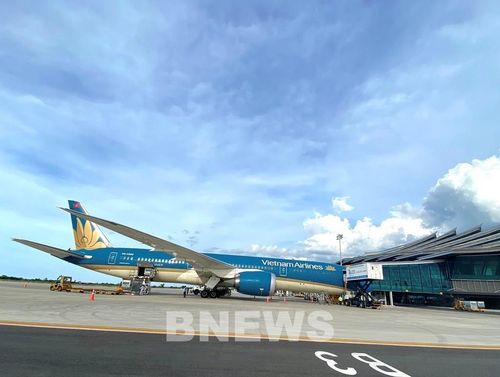 Một máy bay của Vietnam Airlines tại sân bay Đà Nẵng. Ảnh minh họa: TTXVN