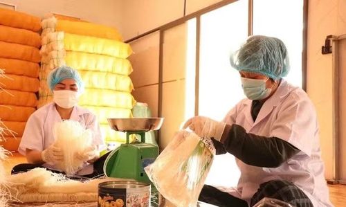 Công đoạn đóng gói bún khô tại HTX Chi Lăng - Khánh Xuân (Đắk Lắk) đáp ứng yêu cầu về chất lượng và truy xuất nguồn gốc