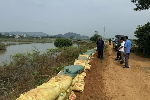 Đoạn đê xung yếu thường xuyên bị tràn trong mùa mưa bão tại xã Hà Long.