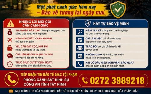 Công an tỉnh Tây Ninh khuyến cáo người dân cảnh giác