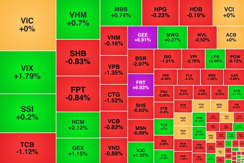 GEE, FRT, LPB, HCM... là những mã được dòng tiền quan tâm. Nguồn: Vietstock Finance