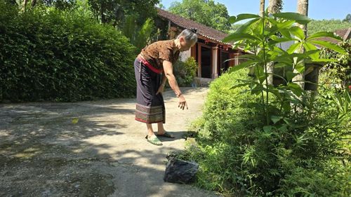 Hòn đá kích thước khá lớn văng vào nhà bà Tiên.